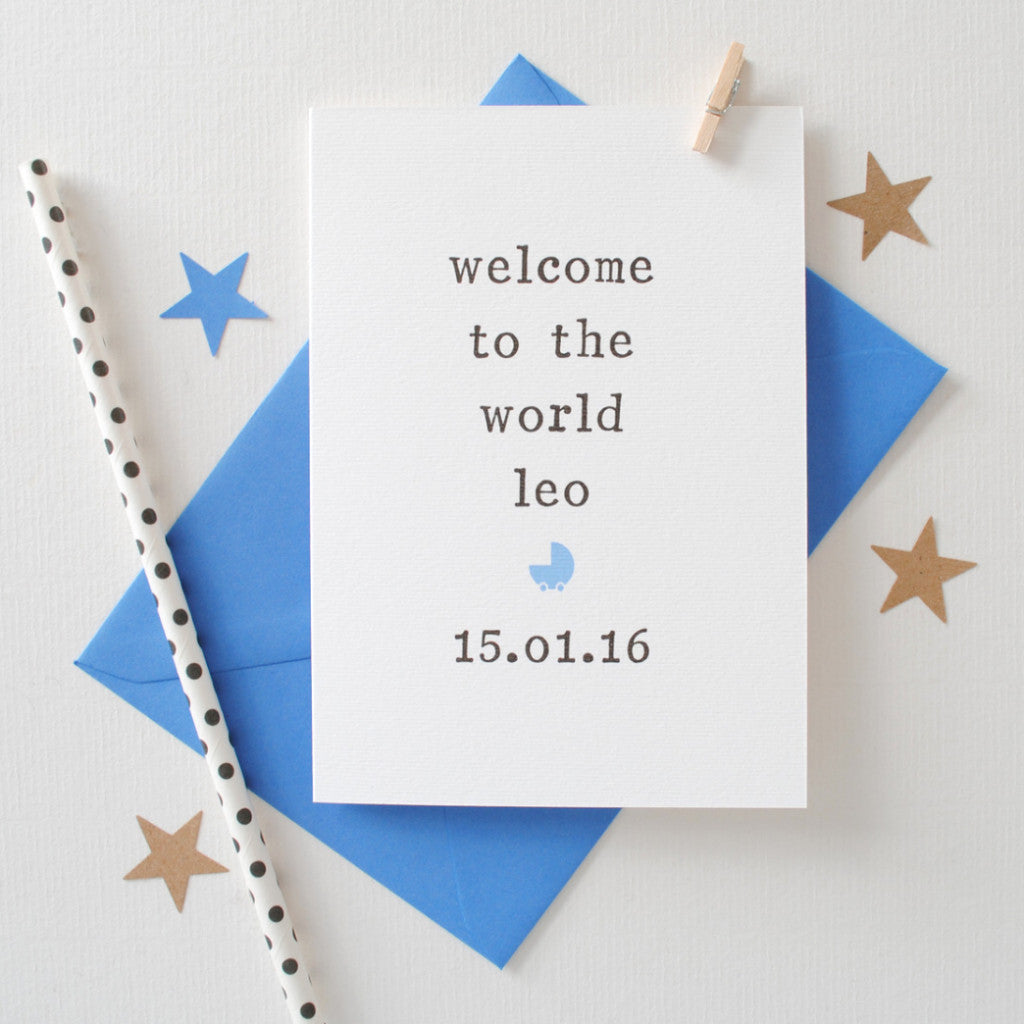 Personalised 'Welcome To The World' New Baby Card