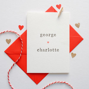 Personalised Couple Heart Card
