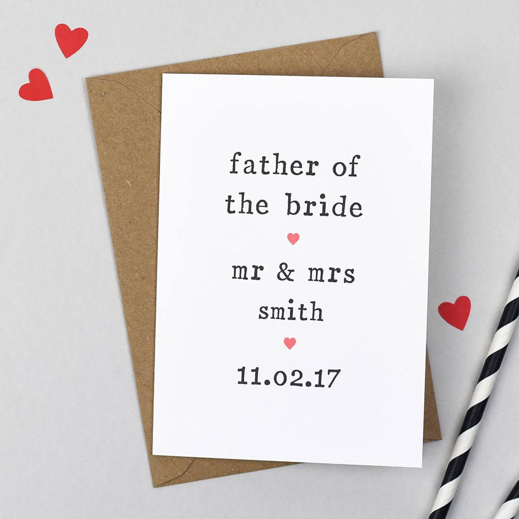 Personalised Parents Of The Bride or Groom Card