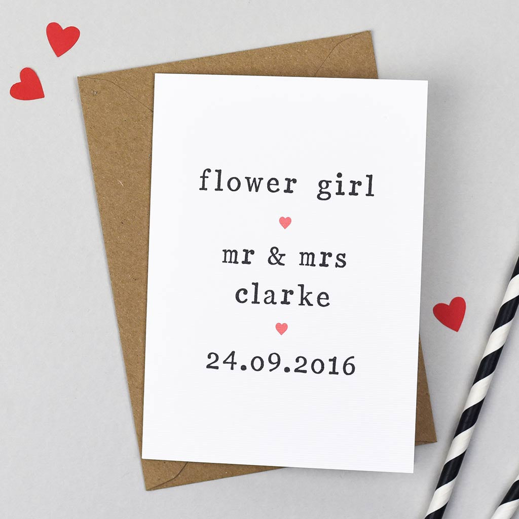Personalised Flower Girl Card