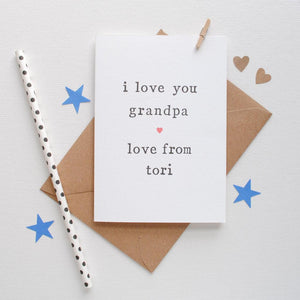 Personalised 'Love You' Father's Day or Birthday Card