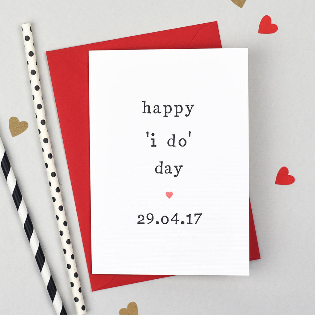 Personalised 'Happy I Do Day' Wedding Card