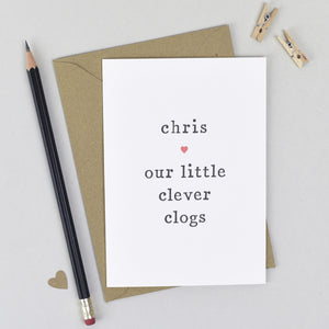 'Clever Clogs' Congratulations Card