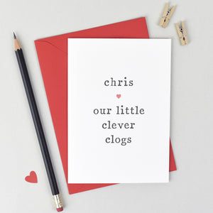 'Clever Clogs' Congratulations Card