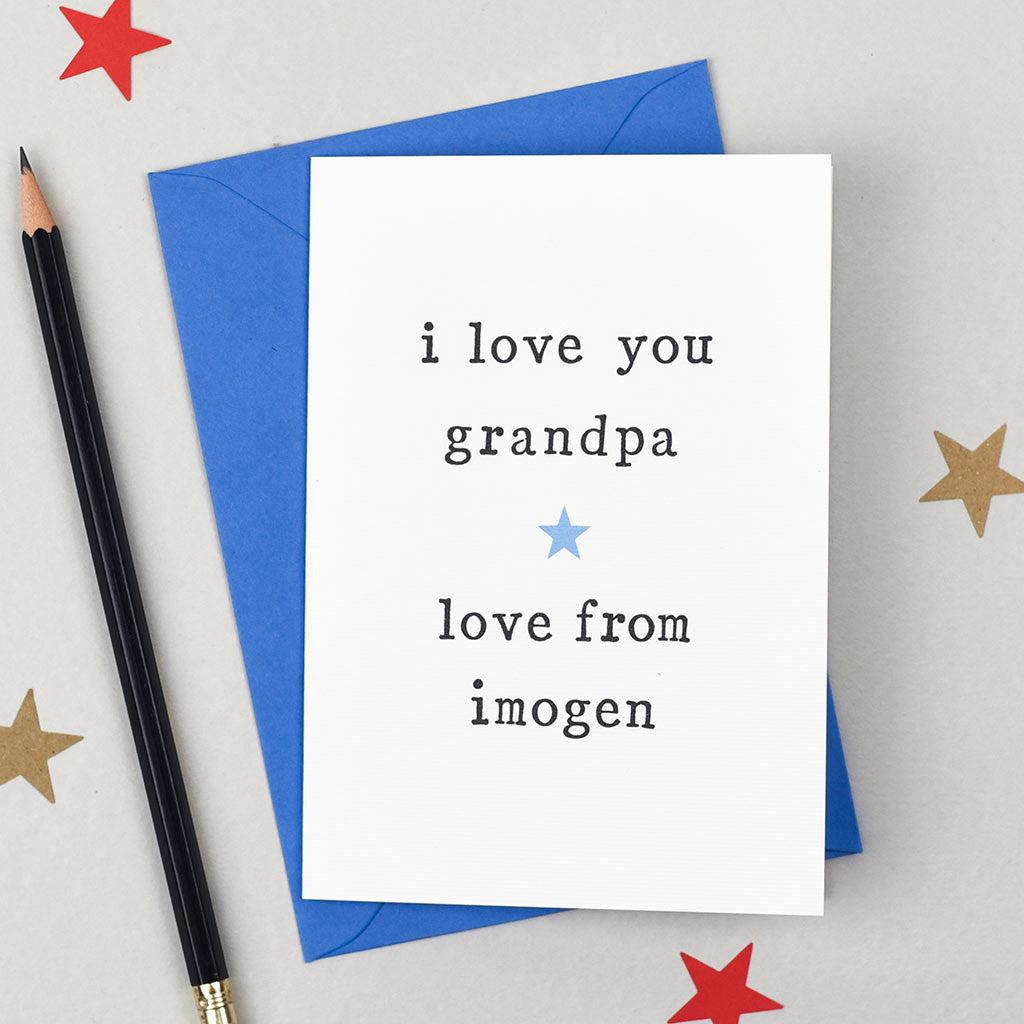 Personalised 'Love You' Father's Day or Birthday Card