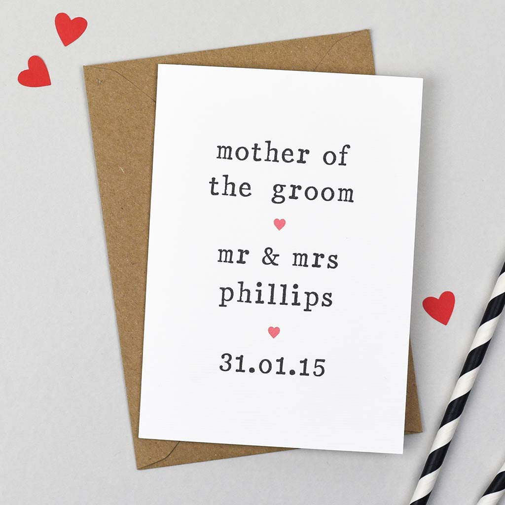 Personalised Parents Of The Bride or Groom Card