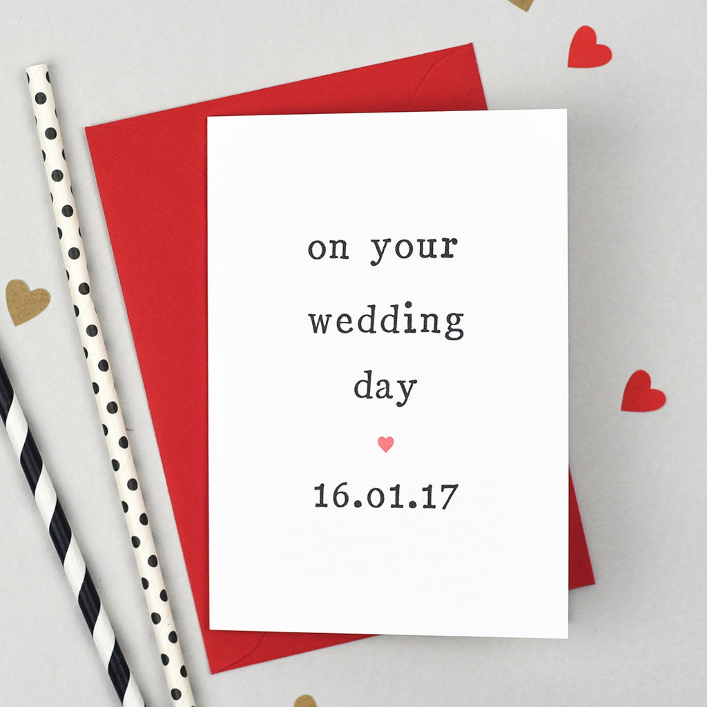 Personalised 'On Our or Your' Wedding Day Card