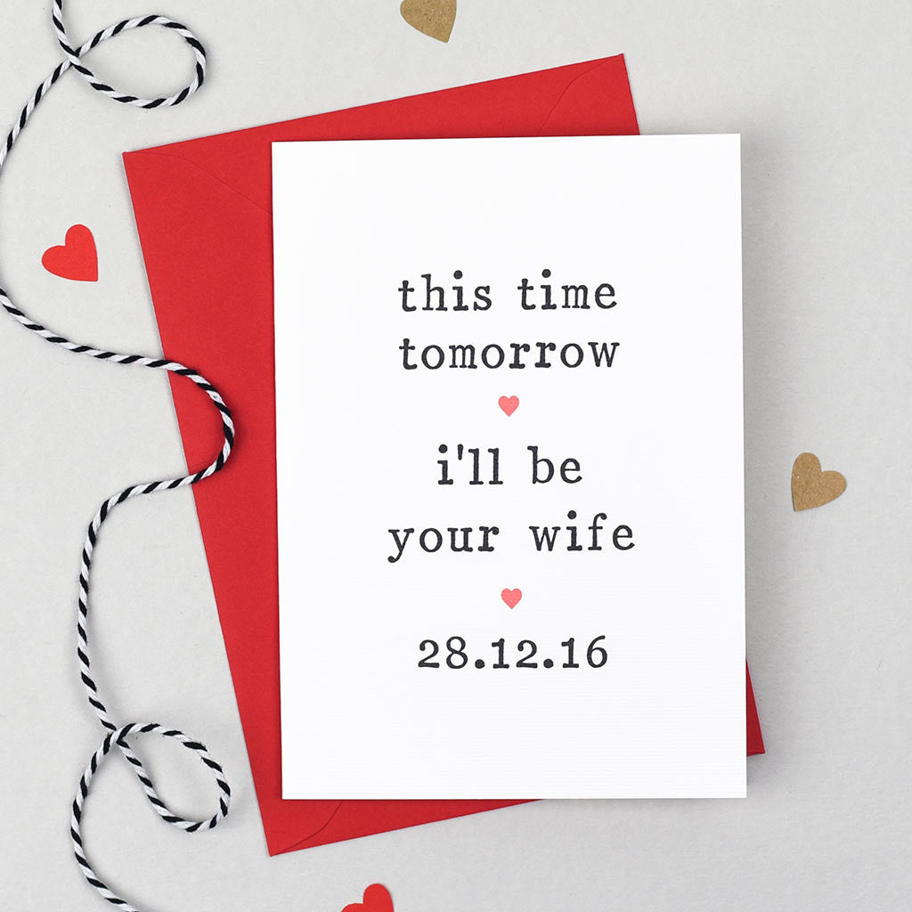 Personalised 'This Time Next Year' Wedding Day Card