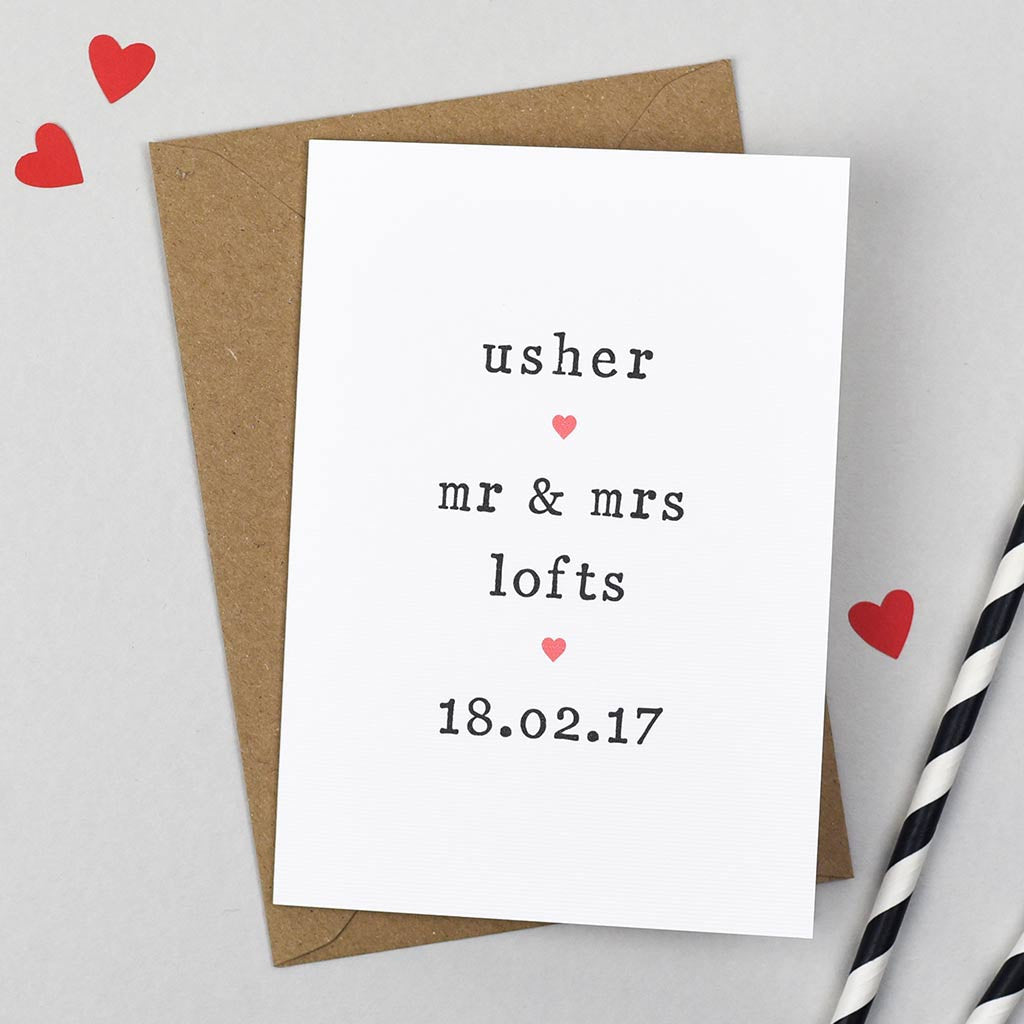 Personalised Usher Card